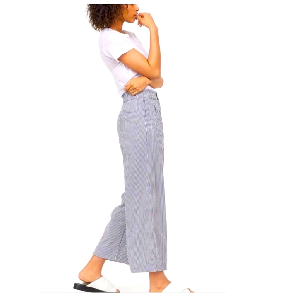 H&M Cropped wide leg Striped Pants NEW
